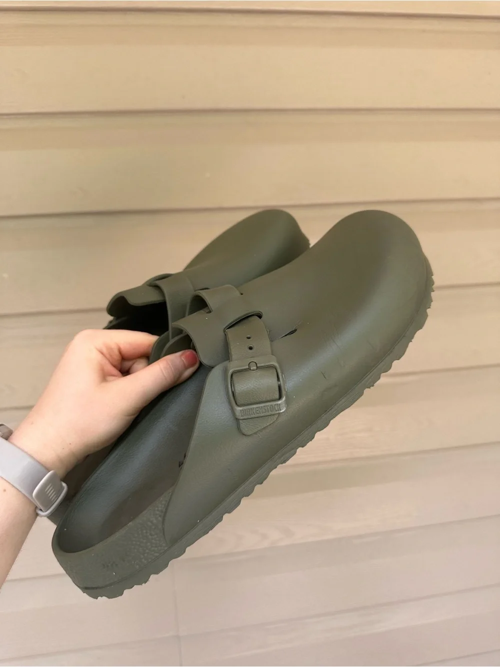 Birkenstock Boston clogs in olive green Size US 13 eur 46